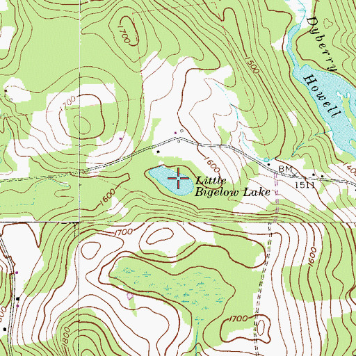Topographic Map of Little Biglow Lake, PA