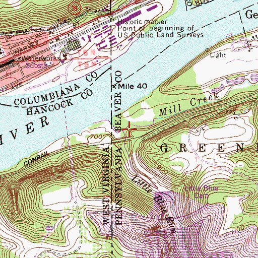 Topographic Map of Little Blue Run, PA