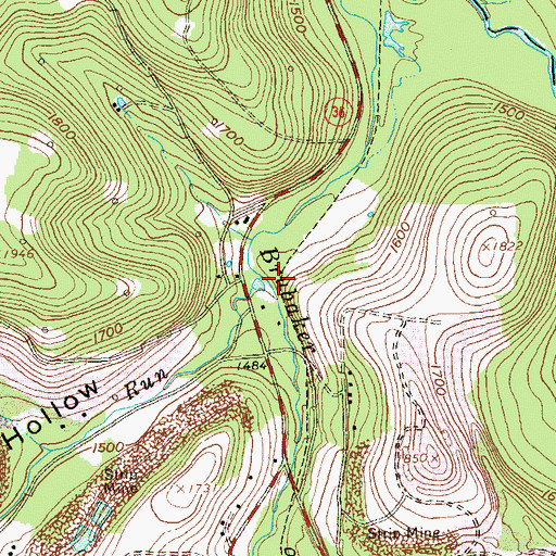 Topographic Map of Little Brubaker Run, PA