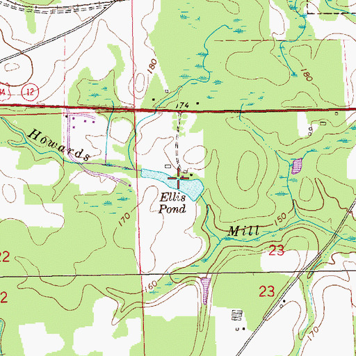 Topographic Map of Ellis Pond, AL