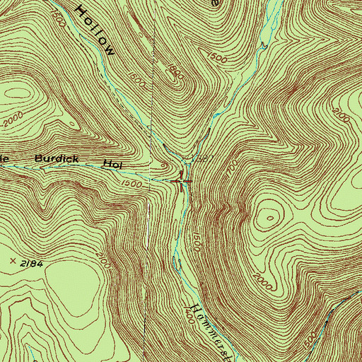 Topographic Map of Little Burdick Hollow, PA