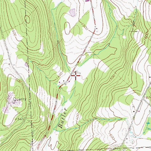 Topographic Map of Little Butler Creek, PA
