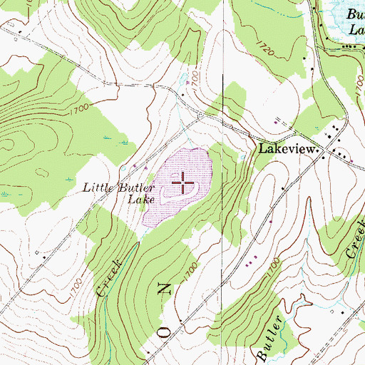 Topographic Map of Little Butler Lake, PA