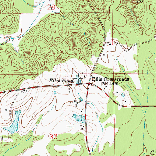 Topographic Map of Ellis Pond, AL
