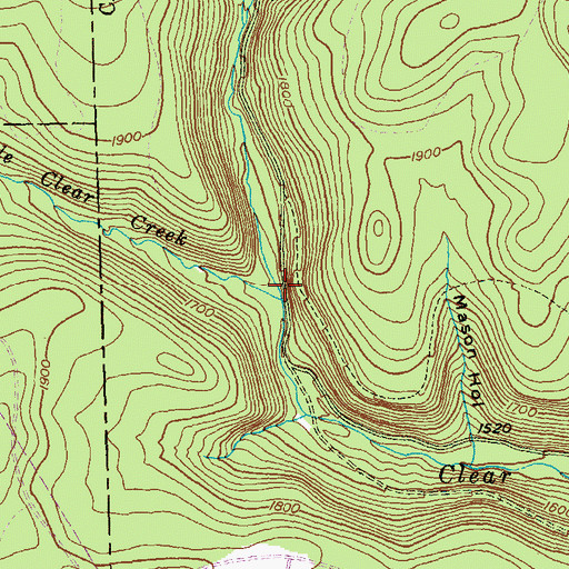 Topographic Map of Little Clear Creek, PA