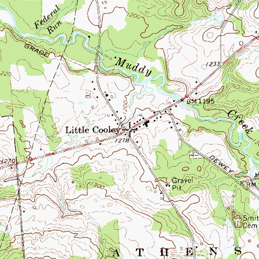 Topographic Map of Little Cooley, PA