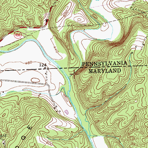 Topographic Map of Little Cove Creek, MD