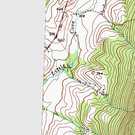 Topographic Map of Little Cove Valley, PA