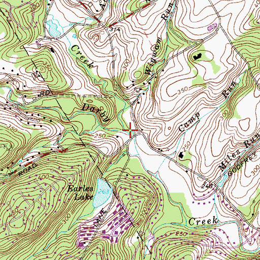 Topographic Map of Little Darby Creek, PA