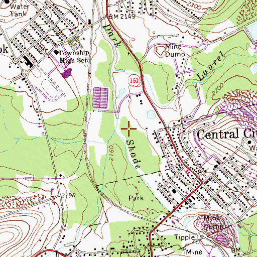 Topographic Map of Little Dark Shade Creek, PA
