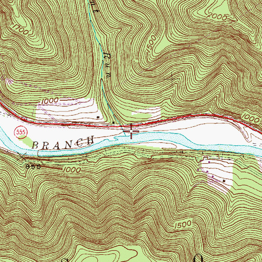 Topographic Map of Little Dent Run, PA