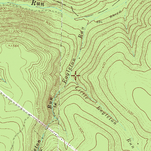 Topographic Map of Little Eagleton Run, PA