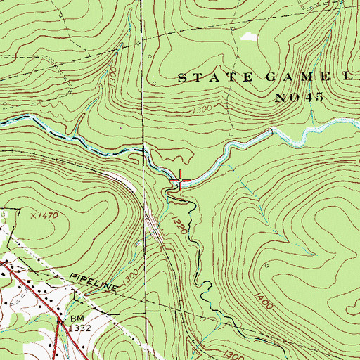Topographic Map of Little East Sandy Creek, PA