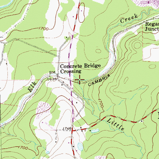 Topographic Map of Little Elk Creek, PA