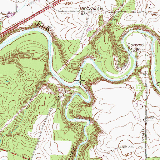 Topographic Map of Little Elk Creek, PA