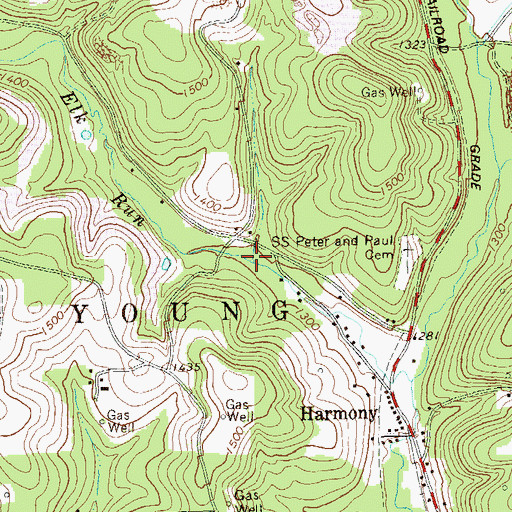 Topographic Map of Little Elk Run, PA