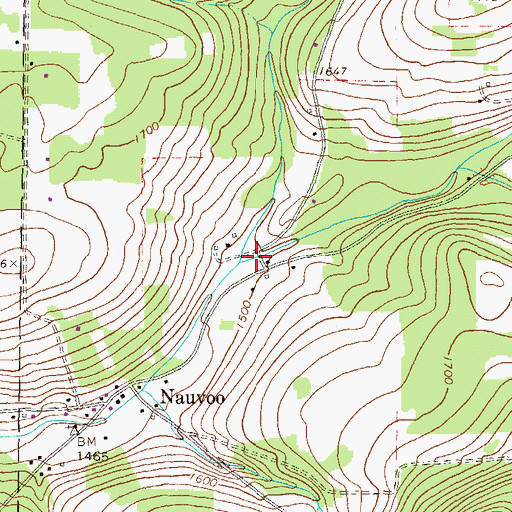 Topographic Map of Little Fall Creek, PA