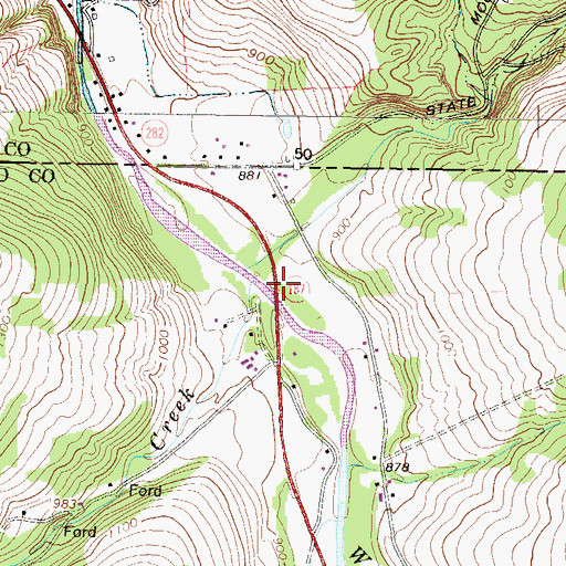Topographic Map of Little Falls Creek, PA