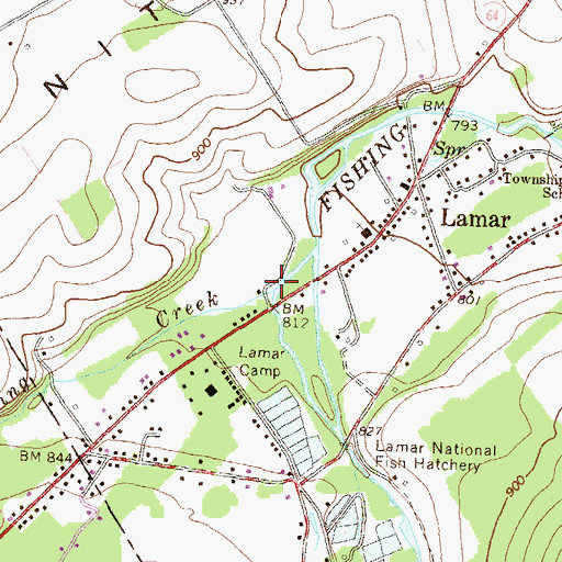 Topographic Map of Little Fishing Creek, PA