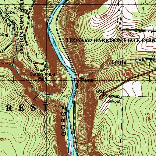 Topographic Map of Little Fourmile Run, PA