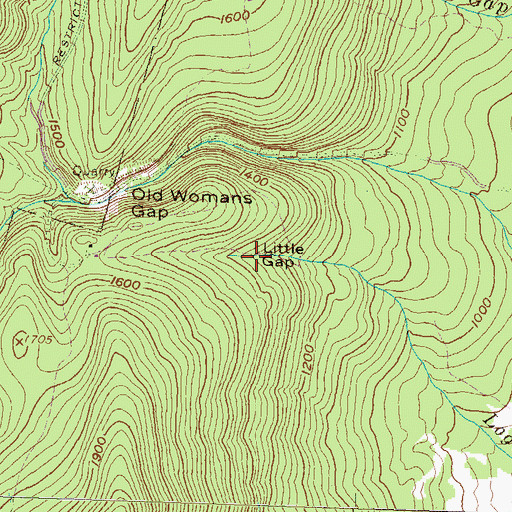 Topographic Map of Little Gap, PA
