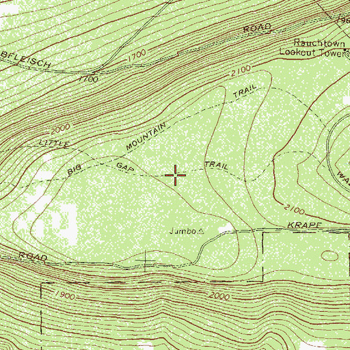 Topographic Map of Little Gap Trail, PA