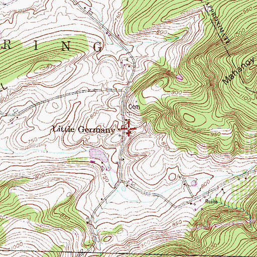 Topographic Map of Little Germany, PA