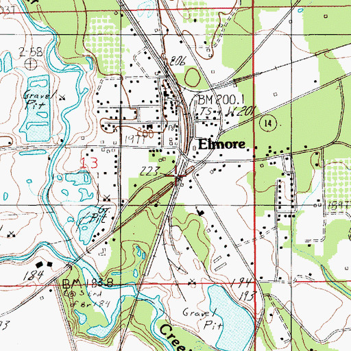 Topographic Map of Elmore, AL