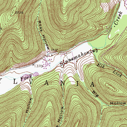 Topographic Map of Little Hollow, PA