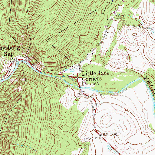 Topographic Map of Little Jack Corners, PA