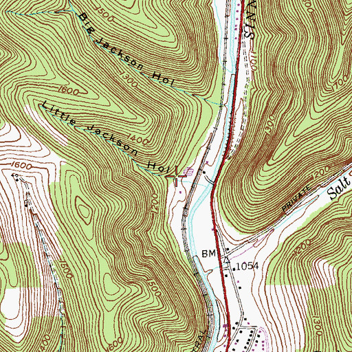 Topographic Map of Little Jackson Hollow, PA