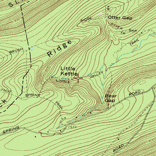 Topographic Map of Little Kettle, PA