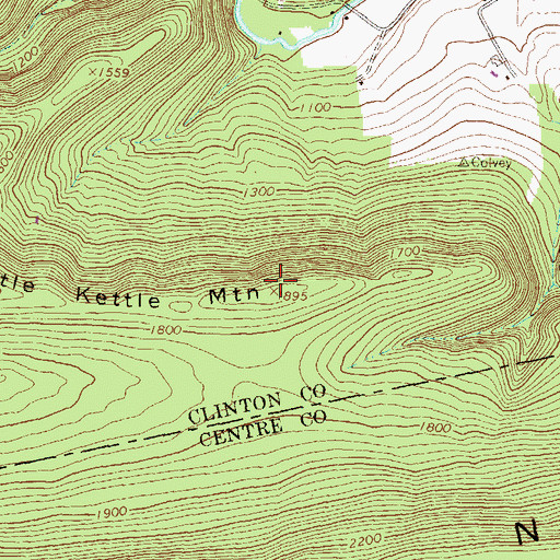 Topographic Map of Little Kettle Mountain, PA