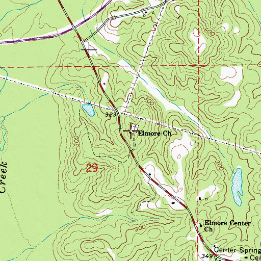 Topographic Map of Elmore Church, AL