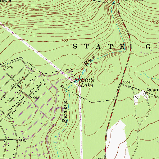 Topographic Map of Little Lake, PA