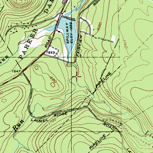 Topographic Map of Little Laurel Run, PA