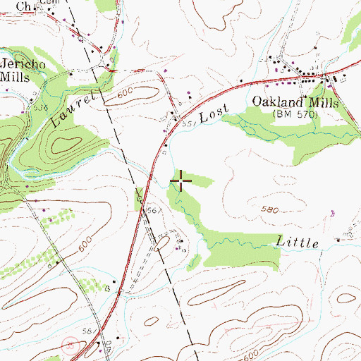 Topographic Map of Little Lost Creek, PA