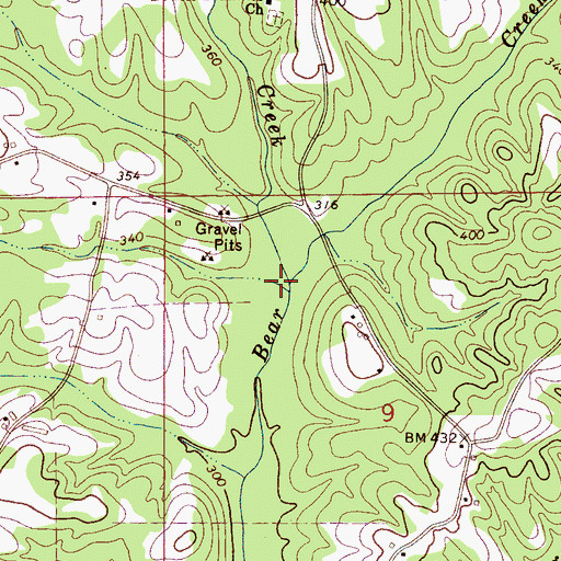 Topographic Map of Elmore Creek, AL