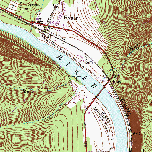 Topographic Map of Little McCloskey Run, PA