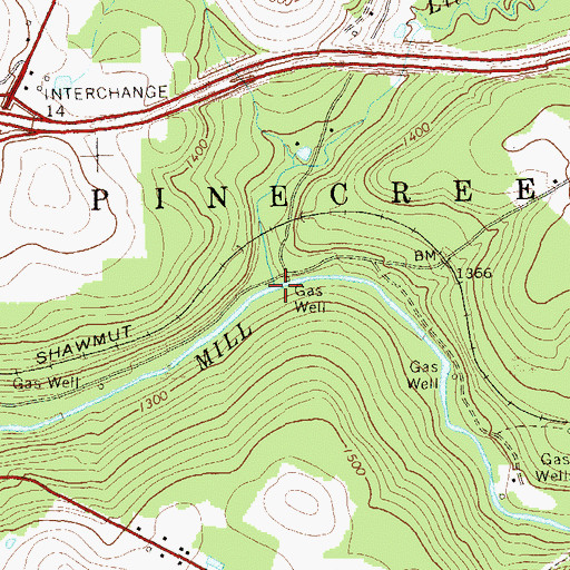 Topographic Map of Little Mill Creek, PA
