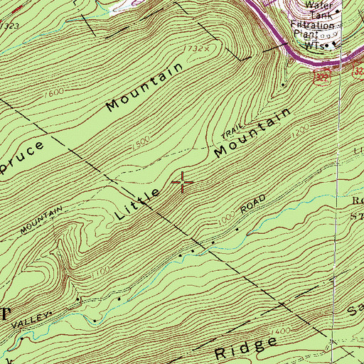 Topographic Map of Little Mountain, PA