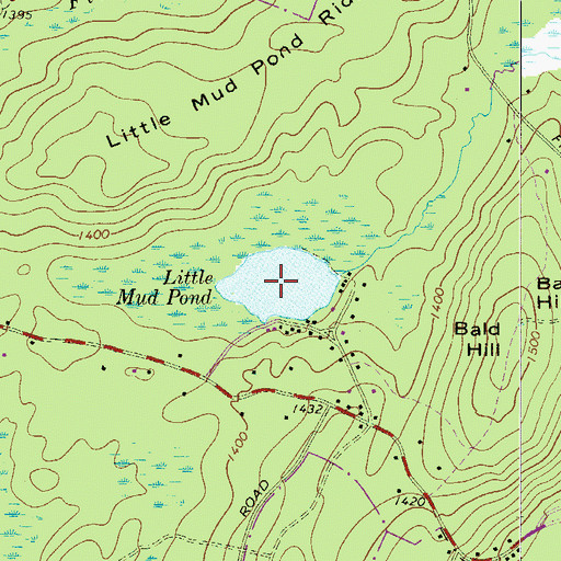 Topographic Map of Little Mud Pond, PA