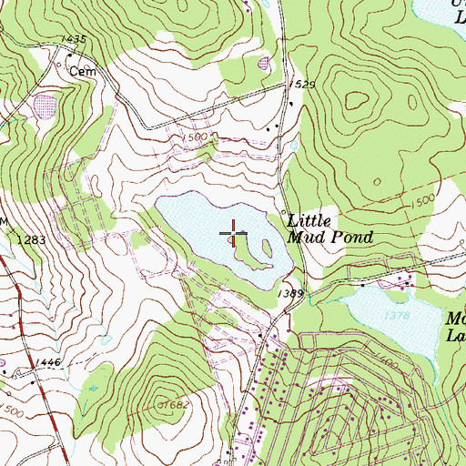 Topographic Map of Little Mud Pond, PA