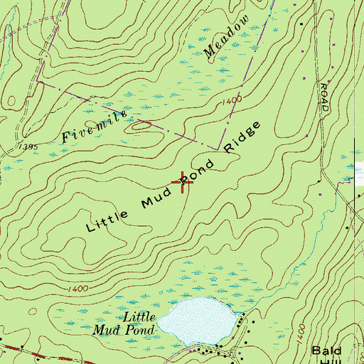 Topographic Map of Little Mud Pond Ridge, PA