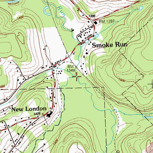 Topographic Map of Little Muddy Run, PA