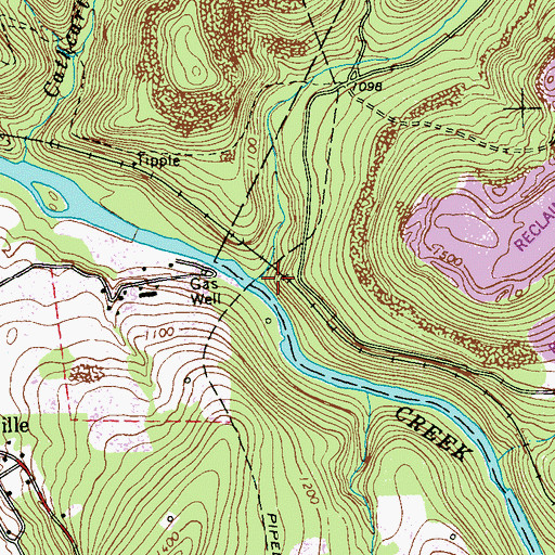 Topographic Map of Little Mudlick Creek, PA