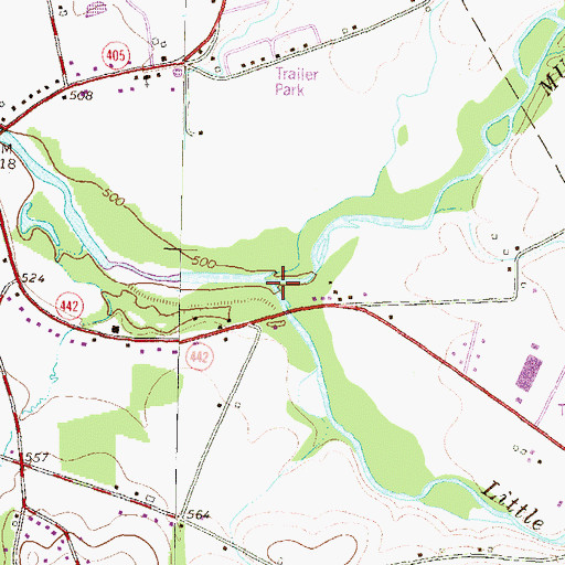 Topographic Map of Little Muncy Creek, PA