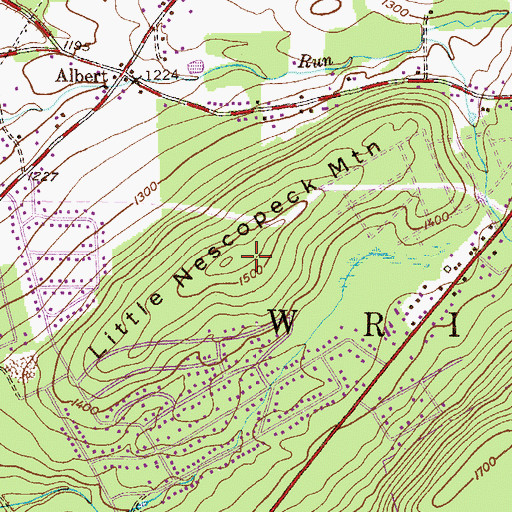Topographic Map of Little Nescopeck Mountain, PA