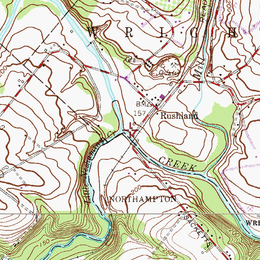 Topographic Map of Little Neshaminy Creek, PA