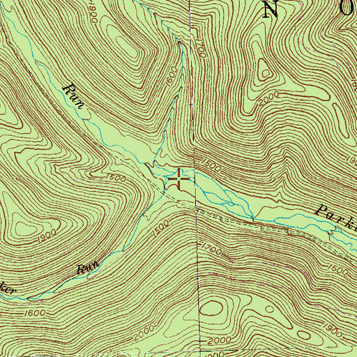 Topographic Map of Little Parker Run, PA